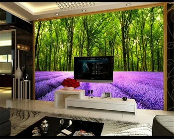 

beibehang Dream beautiful lavender forest photo mural wallpaper TV background wall wall papers home decor 3d wallpaper