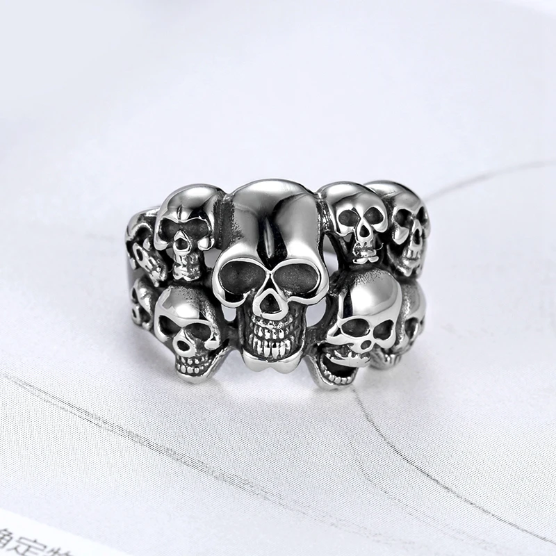 Size 7-15 316l stainless steel multi skull head rings for biker men boys cool fashion motorcycle men signet rings rock roll band
Size 7-15 316l stainless steel multi skull head rings for biker men boys cool fashion motorcycle men signet rings rock roll band