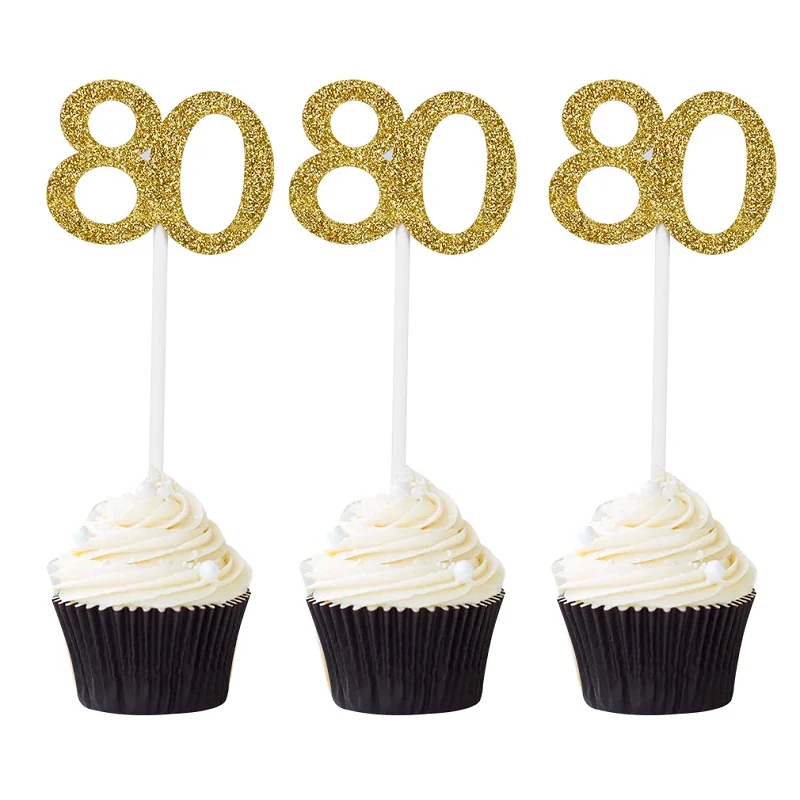 80pcs Star Cake Cupcake Topper for Birthday Wedding Party Festival Supplies