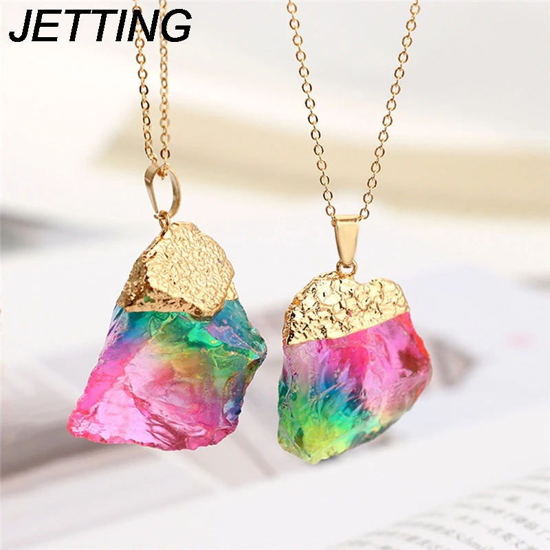 Natural Stone Rainbow Rose Necklace Chakra Karst Cave Quartz Crystal Chain Pendant Raw Stone Necklace For Women Jewelry
Natural Stone Rainbow Rose Necklace Chakra Karst Cave Quartz Crystal Chain Pendant Raw Stone Necklace For Women Jewelry