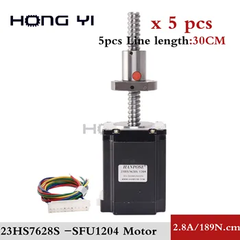 5PCS Nema 23 Stepper Motor 2 phase 76mm sfu1204-150/250/350mm ball screw motor for 3D Printer 4-Leads
5PCS Nema 23 Stepper Motor 2 phase 76mm sfu1204-150/250/350mm ball screw motor for 3D Printer 4-Leads