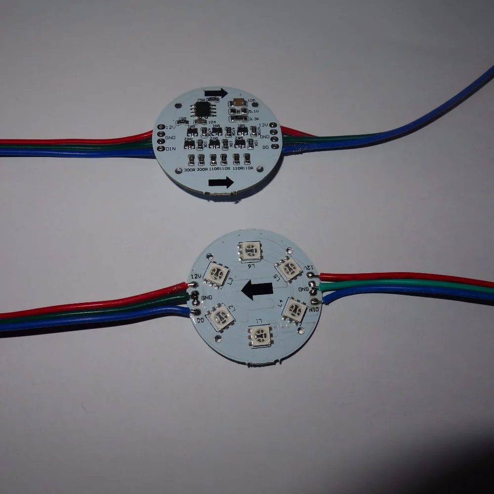 20pcs/string 38mm diameter WS2811 addressable pixel module,non-waterproo;1.44W;DC12V input;RGB full color
20pcs/string 38mm diameter WS2811 addressable pixel module,non-waterproo;1.44W;DC12V input;RGB full color