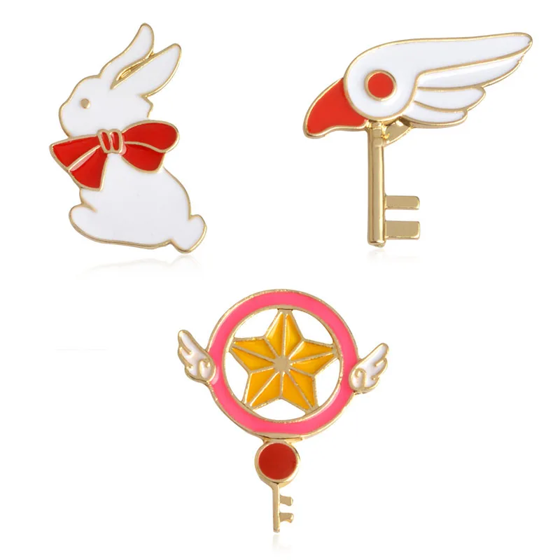Fashion Cartoon Animal Enamel Brooch Bow Rabbit Firebird Ostrich Card Captor Magic Stick Wings Star Key Brooches Women Lapel Pin
Fashion Cartoon Animal Enamel Brooch Bow Rabbit Firebird Ostrich Card Captor Magic Stick Wings Star Key Brooches Women Lapel Pin