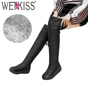 WETKISS New Cross Tied Snow Boots Women Platform Boot Knee High Winter Warm Footwear Cleated Fashion Ladies Shoes Big Size 35-44
WETKISS New Cross Tied Snow Boots Women Platform Boot Knee High Winter Warm Footwear Cleated Fashion Ladies Shoes Big Size 35-44