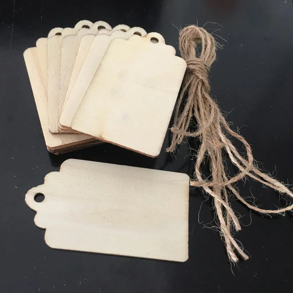 150 Piece Natural Wood Gift Tags Message Boards Wooden Hanging Label Christmas Tree Wish Tree Tags for Wedding Party Decoration