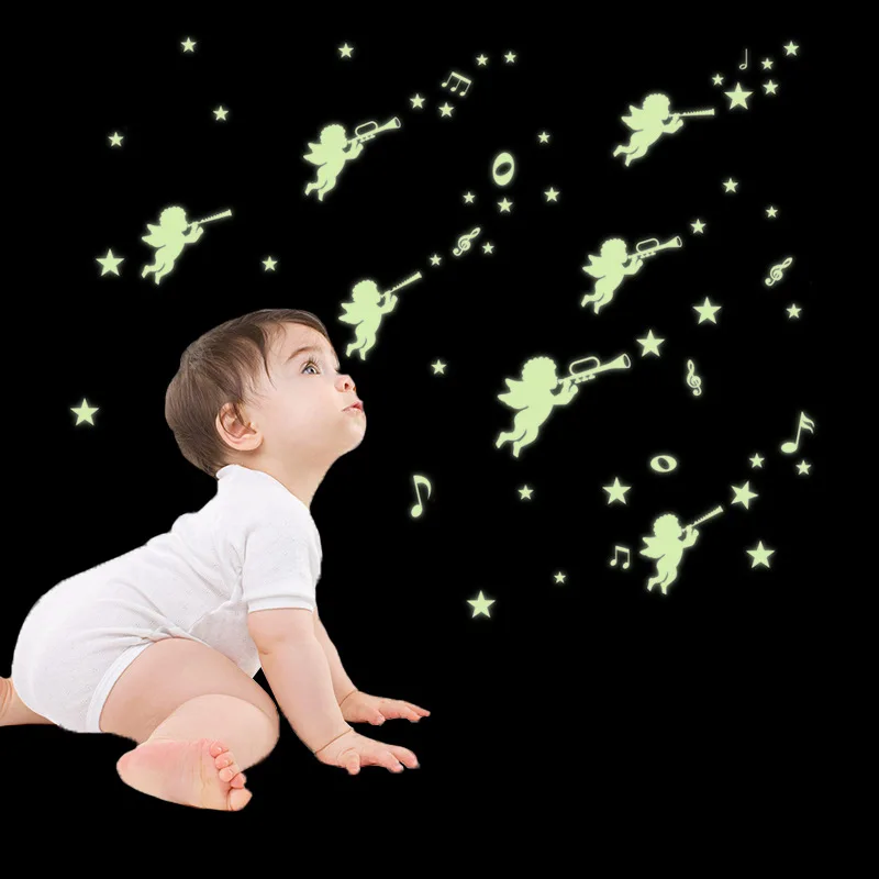 Diy Luminous Cartoon Demon Wall Sticker Glowing Stars Ceiling Poster Light Switch Stickers Glow in the Dark Wallstickers | Дом и сад