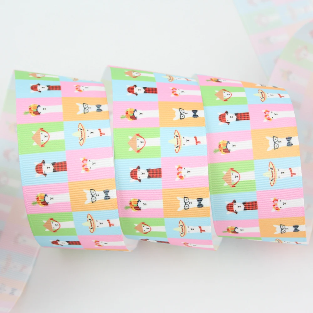 Llamas cartoon character grosgrain ribbon (6)