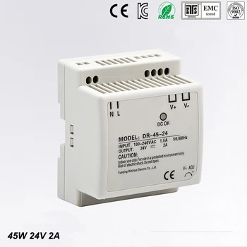 45w din rail mount switching power supply 24V Single Output AC LED input SMPS DR45-24v for cnc led light Direct Selling
45w din rail mount switching power supply 24V Single Output AC LED input SMPS DR45-24v for cnc led light Direct Selling