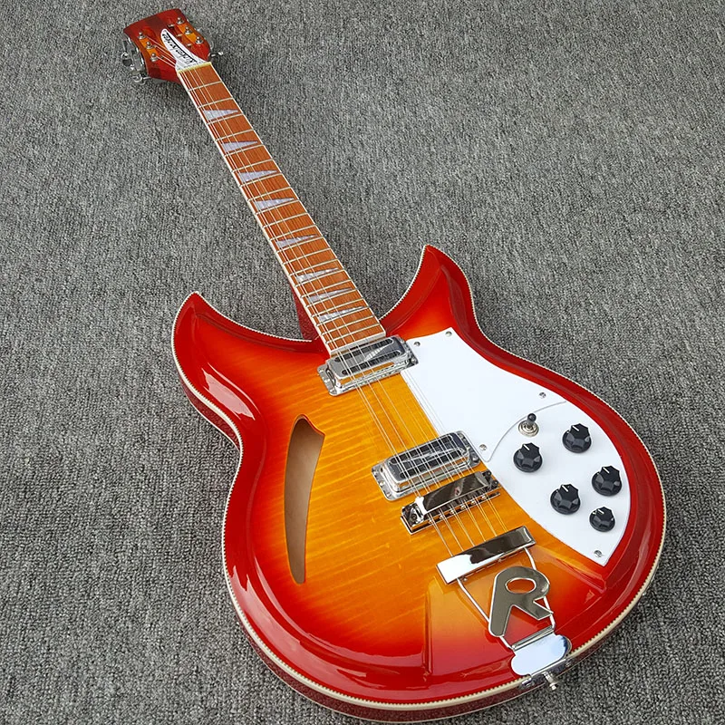 12 string electric guitar,Ricken 381,rosewood fingerboard has the gloss of varnish on it,With Flamed Maple Top,free shipping
12 string electric guitar,Ricken 381,rosewood fingerboard has the gloss of varnish on it,With Flamed Maple Top,free shipping