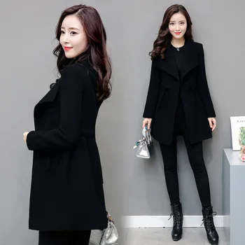New Autumn Winter Women Coats Vestido Plus Size Slim Solid Fashion Turn-Down Collar Woolen Blends Coat For Women Large Outerwear
New Autumn Winter Women Coats Vestido Plus Size Slim Solid Fashion Turn-Down Collar Woolen Blends Coat For Women Large Outerwear
