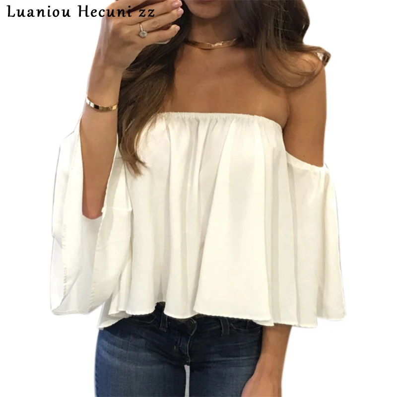 Chu Ni Sexy Chiffon Blouse Half Sleeve Slash Neck Solid Shirt Strapless Off Shoulder Feminine Blouses Ladies Tops LS56
Chu Ni Sexy Chiffon Blouse Half Sleeve Slash Neck Solid Shirt Strapless Off Shoulder Feminine Blouses Ladies Tops LS56