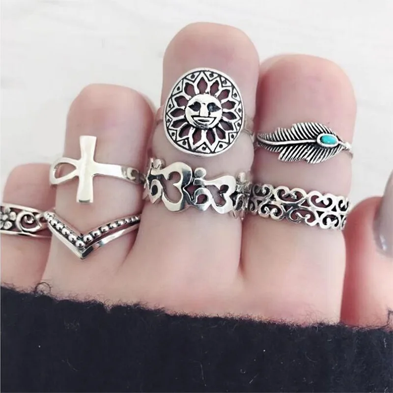 WLP Antique Silver Color Cross Crown Crystal Rhinestone Finger Rings For Women Hollow Flower Midi Knuckle Ring Set Jewelry
WLP Antique Silver Color Cross Crown Crystal Rhinestone Finger Rings For Women Hollow Flower Midi Knuckle Ring Set Jewelry