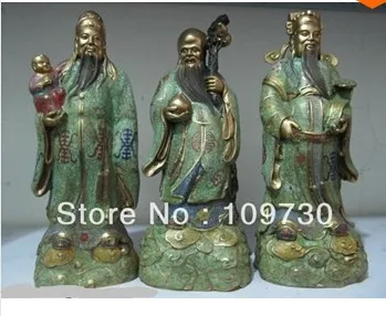 00617 100% Pure Bronze cloisonne Three Longevity God Fu Lu Shou Buddha Statue Set
00617 100% Pure Bronze cloisonne Three Longevity God Fu Lu Shou Buddha Statue Set