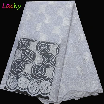 African white Lace Fabrics For Wedding Embroidered Nigerian lace Fabric 5 Yards African Tulle Lace with stones
African white Lace Fabrics For Wedding Embroidered Nigerian lace Fabric 5 Yards African Tulle Lace with stones
