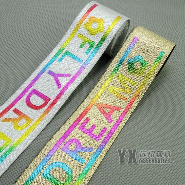 High Quality Bronzing Side Lock Nylon Elastic Band With Letter Webbing 40mm Wide 2M DIY Sewing Dress Belt Waistband Accessories
High Quality Bronzing Side Lock Nylon Elastic Band With Letter Webbing 40mm Wide 2M DIY Sewing Dress Belt Waistband Accessories