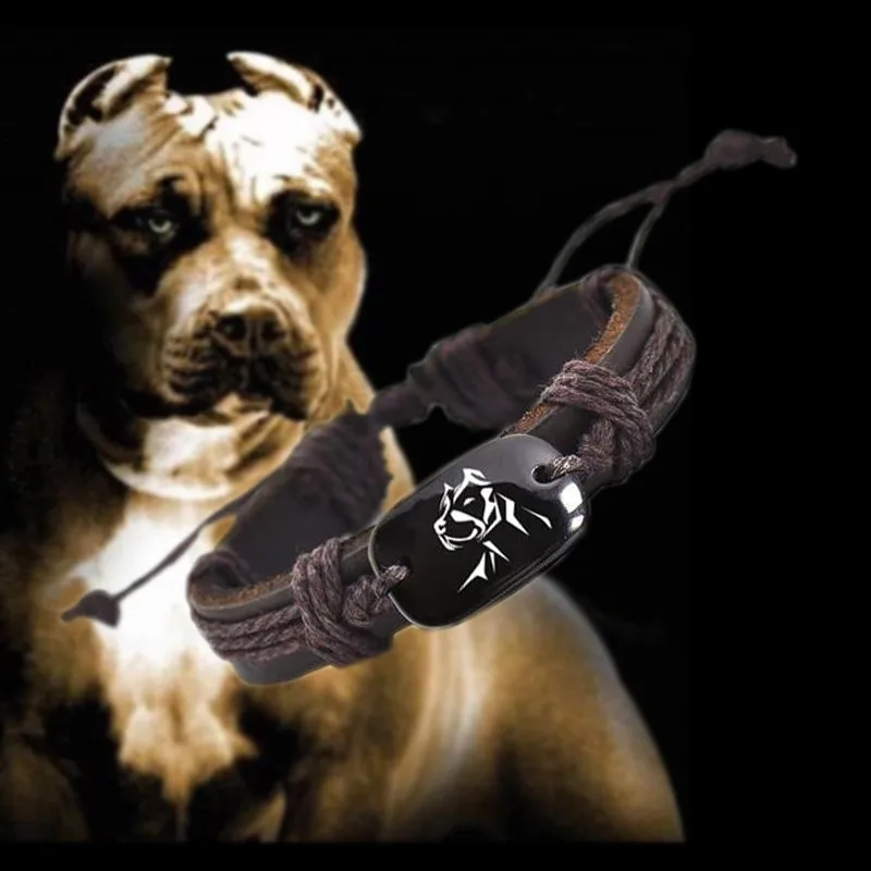 PITBULL Vintage Braided Woven Rope Leather Unisex Bracelet Yak Bone Carved Logo,Fashion Jewelry For Women Man drop shipping
PITBULL Vintage Braided Woven Rope Leather Unisex Bracelet Yak Bone Carved Logo,Fashion Jewelry For Women Man drop shipping