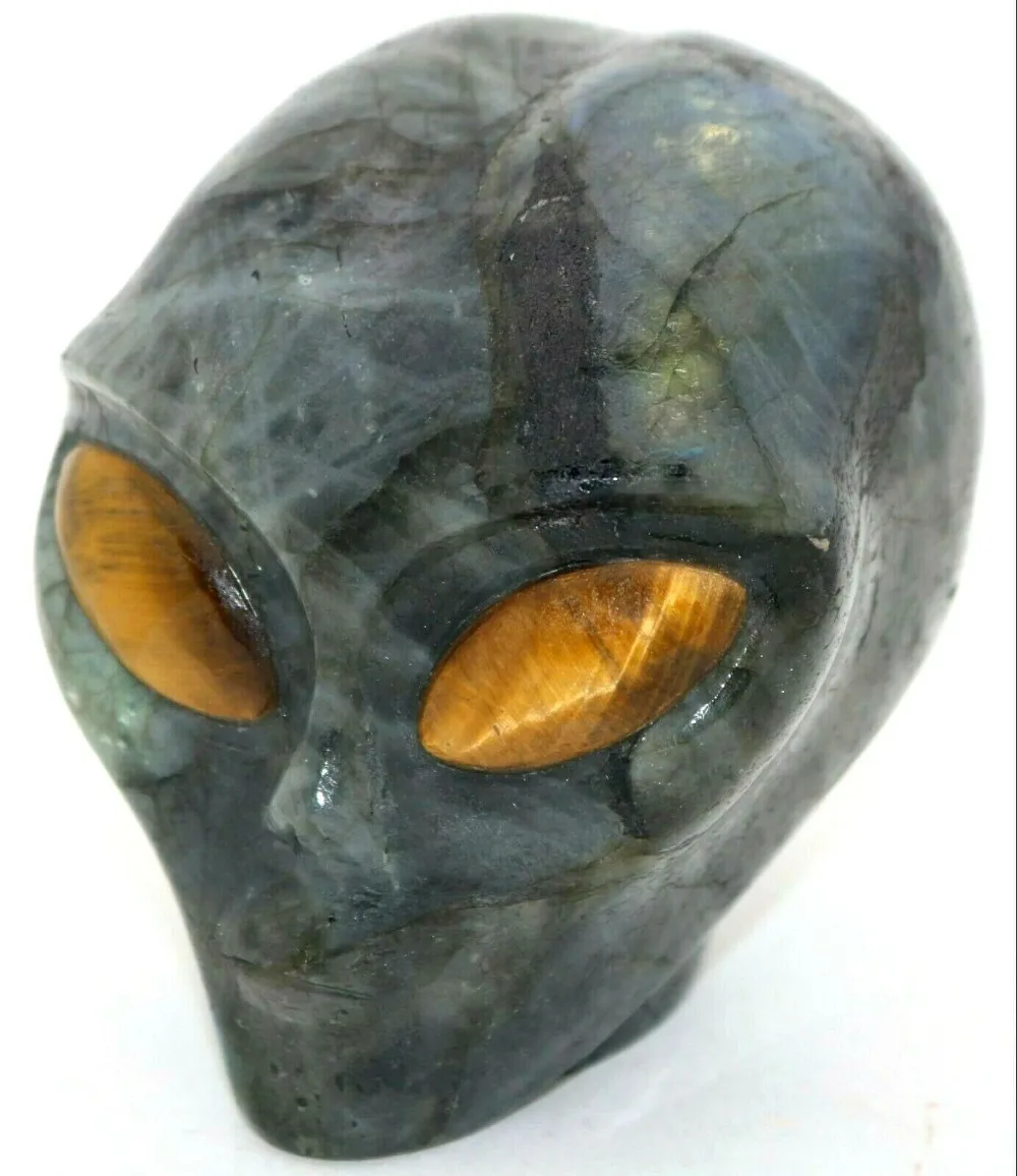Good quality labradorite Carved Crystal Alien Skulls with Tiger's eye eyes fengshui
Good quality labradorite Carved Crystal Alien Skulls with Tiger's eye eyes fengshui