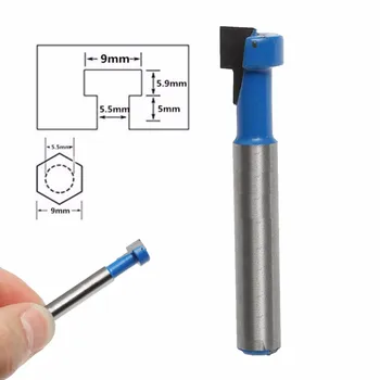 1Pc 1/4" Shank T-Slot Cutter End Mill Router Bit For 9MM Hex Bolt Woodworking Tools for Trim Router Blue
1Pc 1/4" Shank T-Slot Cutter End Mill Router Bit For 9MM Hex Bolt Woodworking Tools for Trim Router Blue