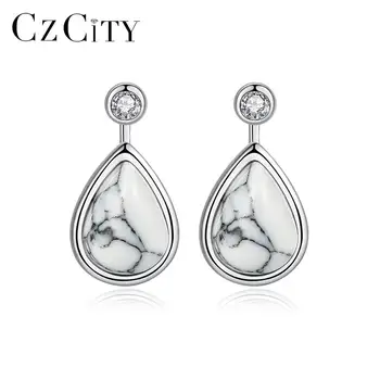 CZCITY Turquoise Drop Earrings for Women Anniversary Fine Jewelry Real 925 Sterling Silver Water Drop Pendientes Femme SE0248
CZCITY Turquoise Drop Earrings for Women Anniversary Fine Jewelry Real 925 Sterling Silver Water Drop Pendientes Femme SE0248