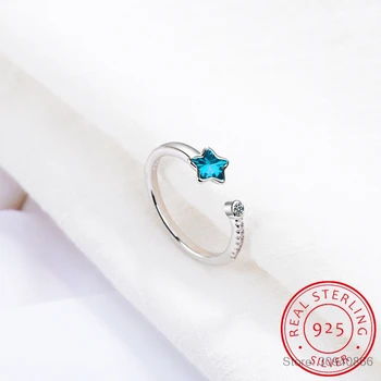Blue Crystal Star Opening Ring For Women Girl Gift 925 Sterling Silver Micro Zirconia Ring anillos anel S-R368
Blue Crystal Star Opening Ring For Women Girl Gift 925 Sterling Silver Micro Zirconia Ring anillos anel S-R368