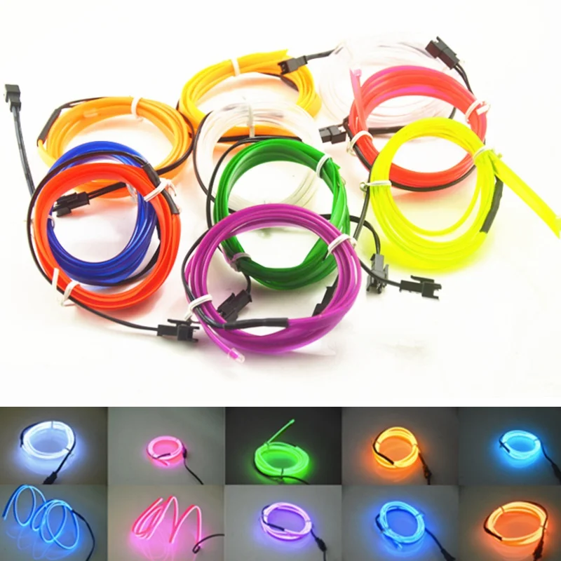 1m 3V Flexible Neon Light Glow EL Wire Rope tape Cable Strip LED Neon Lights Shoes Clothing Car waterproof led strip New
1m 3V Flexible Neon Light Glow EL Wire Rope tape Cable Strip LED Neon Lights Shoes Clothing Car waterproof led strip New