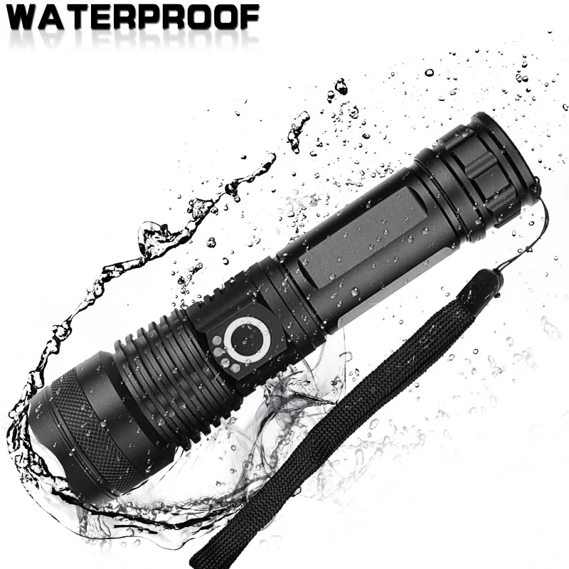 Lamp - XHP90 LED Flashlight Zoom USB Rechargeable Power Display Powerful Torch 18650 Handheld Light