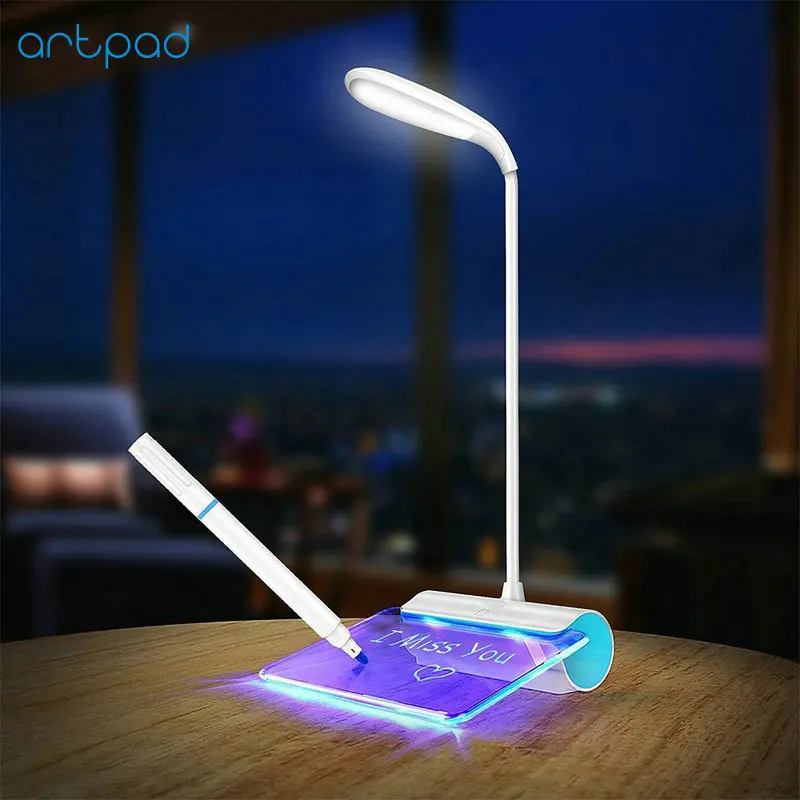 Flexible Gooseneck Rechargeable Eye Care LED Desktop Lamp USB Port Charge Dimmable Atmosphere Night Light with Message Board
Flexible Gooseneck Rechargeable Eye Care LED Desktop Lamp USB Port Charge Dimmable Atmosphere Night Light with Message Board