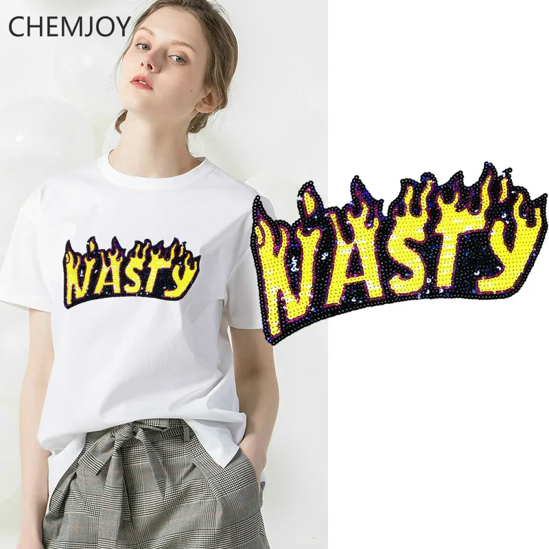 Sequined Letters Patch Ironing on Large Size for Jackets T-shirts Cool Sew on Sequins Appliques DIY Apparel Sewing Parches
Sequined Letters Patch Ironing on Large Size for Jackets T-shirts Cool Sew on Sequins Appliques DIY Apparel Sewing Parches