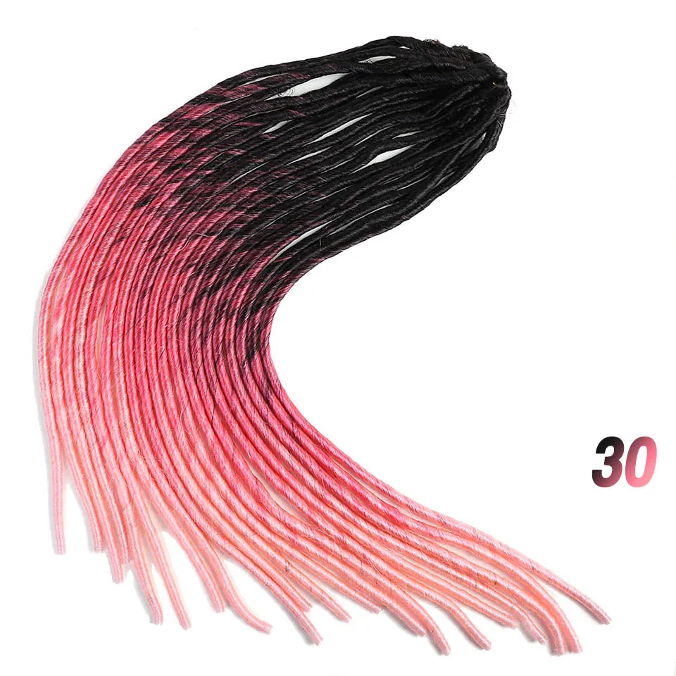 20 "синтетический Dreadlock косы волос для женщин Ombre цвет натуральный черный корень