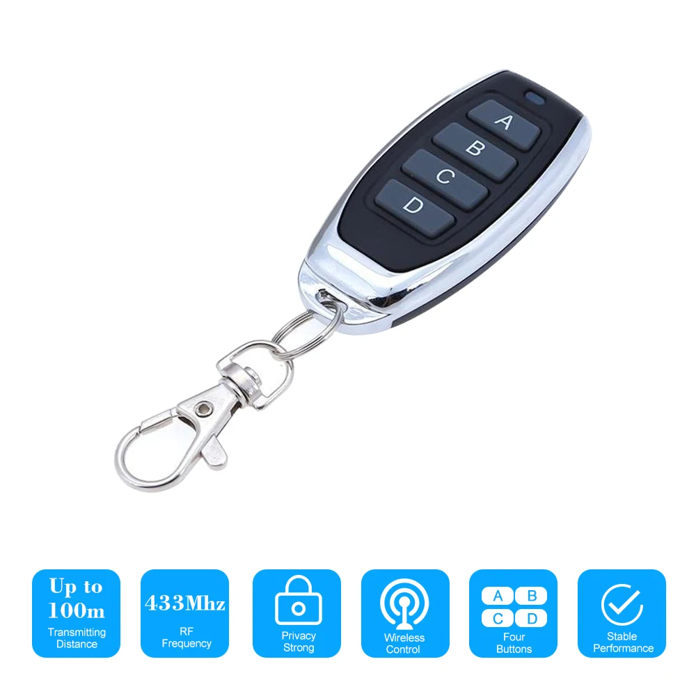 4 Buttons Touch Switch 433MHz Wireless Remote Control Copy Code Copying Transmitter Cloning Duplicator Garage Opener Control Key
4 Buttons Touch Switch 433MHz Wireless Remote Control Copy Code Copying Transmitter Cloning Duplicator Garage Opener Control Key