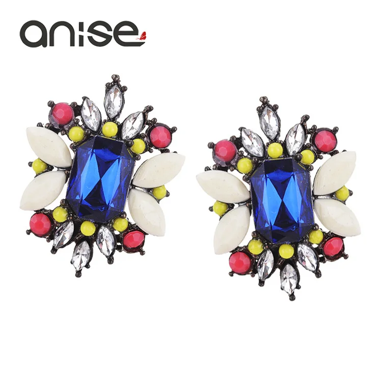 Anise Luxury Multicolor Crystal Flower Stud Earrings Bohemia Wedding Statement Ear Studs Earrings for Women Fashion Jewelry
Anise Luxury Multicolor Crystal Flower Stud Earrings Bohemia Wedding Statement Ear Studs Earrings for Women Fashion Jewelry