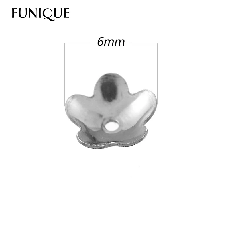 

FUNIQUE 6mm Stainless Steel Flower Pattern Flower Torus DIY Accessories Bright Silver Tone 50PCs