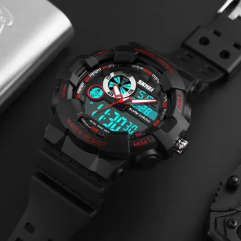 

SKMEI Electronic Wristwatches Men Sports Watches Digital LED Double Time Chronograph Men Watch Watwrproof Relogio Masculino 1312