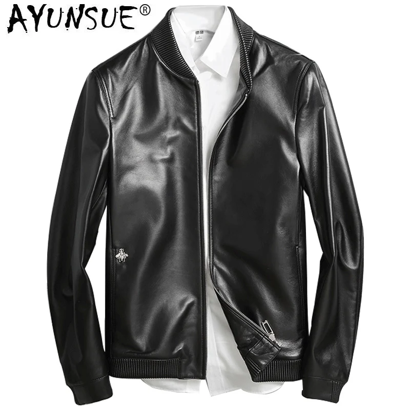 Мужская куртка из натуральной кожи AYUNSUE осеннее пальто овечьей HombreP-13-16181-1ZL919 |