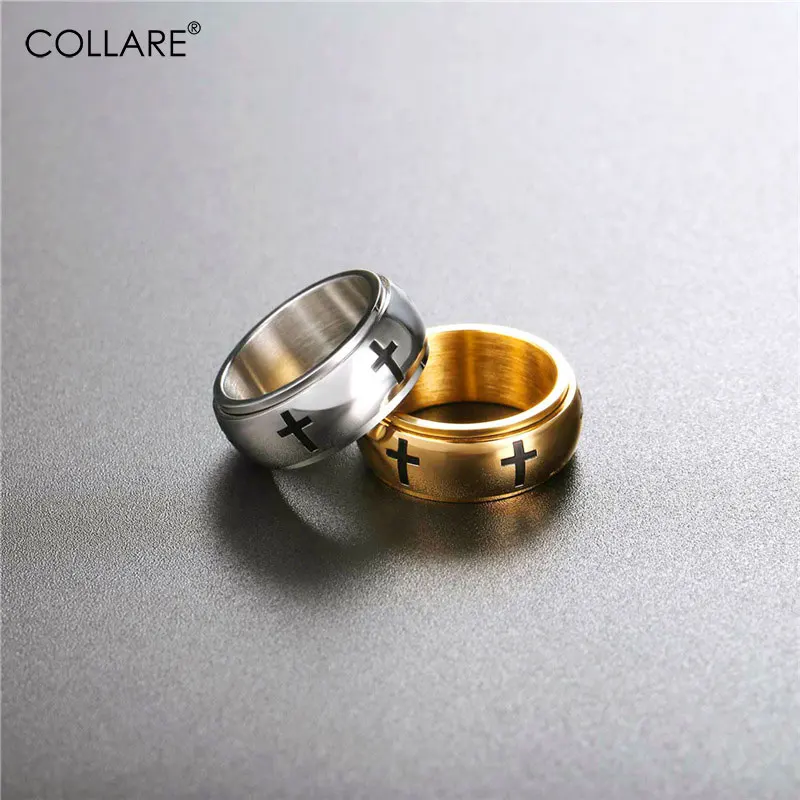 Collare Cross Ring Stainless Steel Men Christian Jewelry Gold Color Double-Layer Rotatable Ring Women Religious Ring R009
Collare Cross Ring Stainless Steel Men Christian Jewelry Gold Color Double-Layer Rotatable Ring Women Religious Ring R009