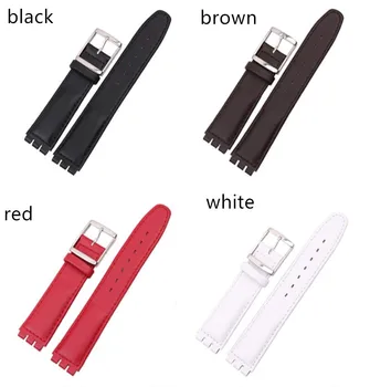 Handmade genuine leather Strap 17mm black brown Red double-deep recesses Replacement Watch Band for Swatch Watchband
Handmade genuine leather Strap 17mm black brown Red double-deep recesses Replacement Watch Band for Swatch Watchband