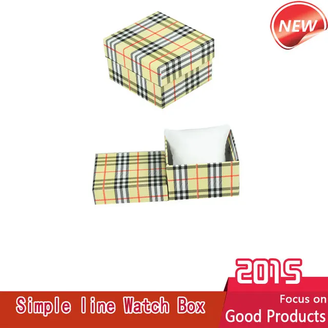 2015 bqtop 10pcs/lot new paper square grids watch gift box with