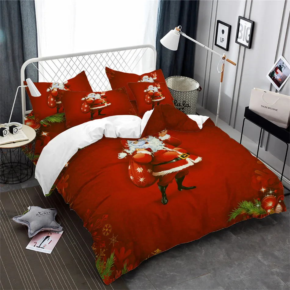 Red Christmas Bedding Set Cartoon Santa Claus Gift Duvet Cover Set Christmas Tree Bed Cover Festival Home Decor Bedclothes 3Pcs
Red Christmas Bedding Set Cartoon Santa Claus Gift Duvet Cover Set Christmas Tree Bed Cover Festival Home Decor Bedclothes 3Pcs
