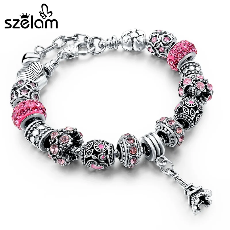 Szelam 2019 Pink Beads Women Bracelet Silver Plated Charm Bracelets Bangles Vintage Handmade Jewelry Pulseras Sbr150309
Szelam 2019 Pink Beads Women Bracelet Silver Plated Charm Bracelets Bangles Vintage Handmade Jewelry Pulseras Sbr150309