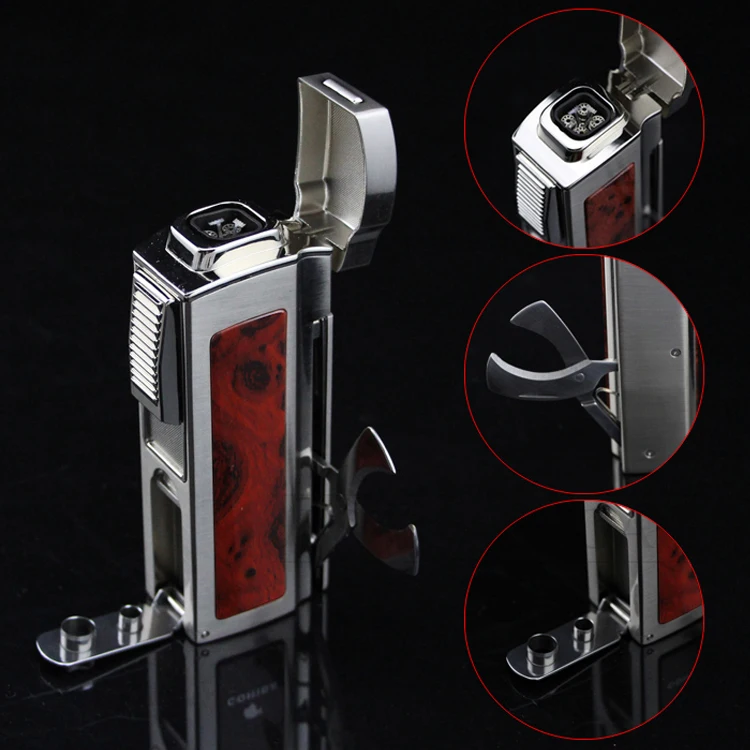 LIBINSKI 4 Jet Flame Torch Table Cigar Lighter Multifunctional Retro Windproof Butane Cigarette Lighter With Cutter
LIBINSKI 4 Jet Flame Torch Table Cigar Lighter Multifunctional Retro Windproof Butane Cigarette Lighter With Cutter