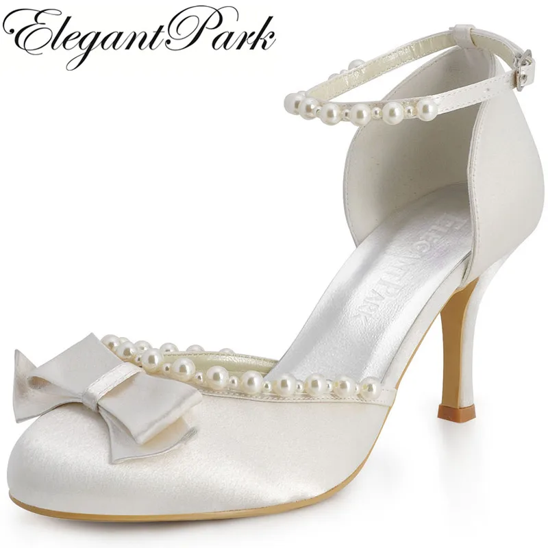 EP11067 Ivory Sweet Girl Round Toe Bow Pearls Ankle Strap Satin Bridal Pumps High Heels Women Wedding Shoes
EP11067 Ivory Sweet Girl Round Toe Bow Pearls Ankle Strap Satin Bridal Pumps High Heels Women Wedding Shoes
