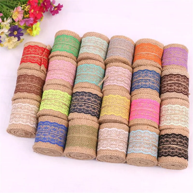 10M Length 6cm Width Natural Jute Burlap Hessian Ribbon 6 color lace trim Edge Vintage Wedding decoration Rustic classic
10M Length 6cm Width Natural Jute Burlap Hessian Ribbon 6 color lace trim Edge Vintage Wedding decoration Rustic classic