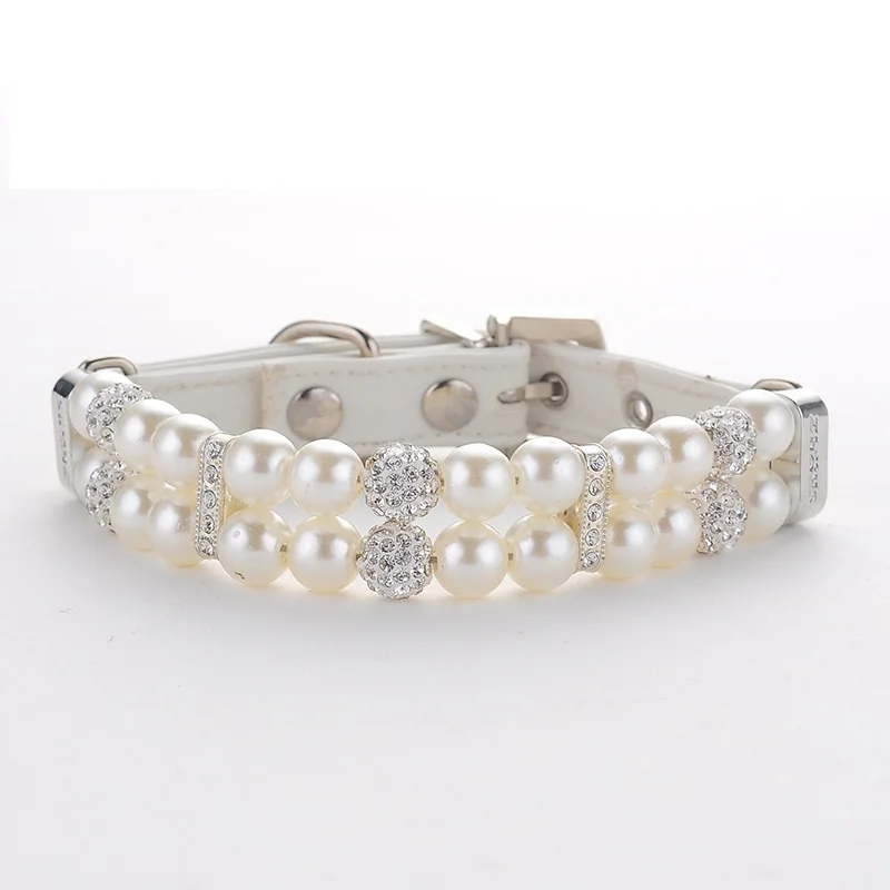 1pcs Pet dog white bright leather pearl collar Diamond jewelry pet cat dog collar
1pcs Pet dog white bright leather pearl collar Diamond jewelry pet cat dog collar