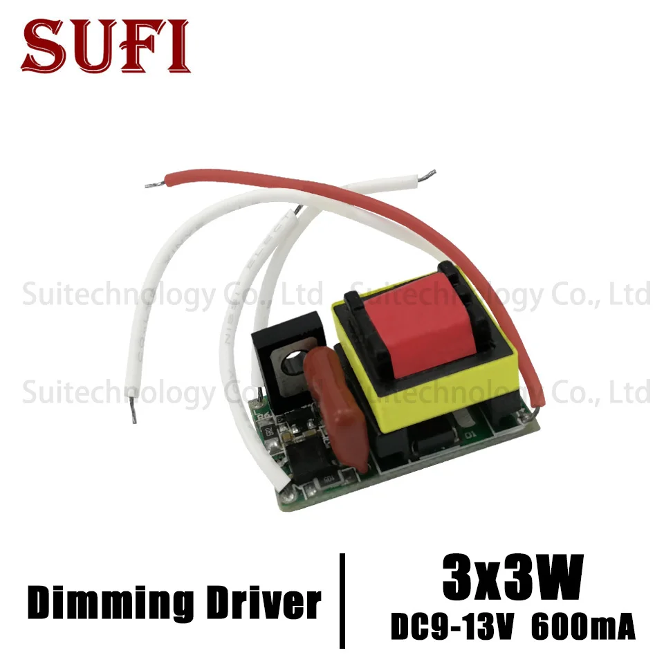 9W Dimming Lighting Transformer Power Supply 3x3W AC 220V AC110V to DC9-13V 600mA LED Driver For 9W Watt High Power LED Light 
9W Dimming Lighting Transformer Power Supply 3x3W AC 220V AC110V to DC9-13V 600mA LED Driver For 9W Watt High Power LED Light