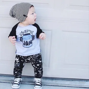 2pcs2016 autumn baby boy clothes set cotton Fashion printing printed T-shirt+trousers Infant clothes newborn Baby girl clothing
2pcs2016 autumn baby boy clothes set cotton Fashion printing printed T-shirt+trousers Infant clothes newborn Baby girl clothing