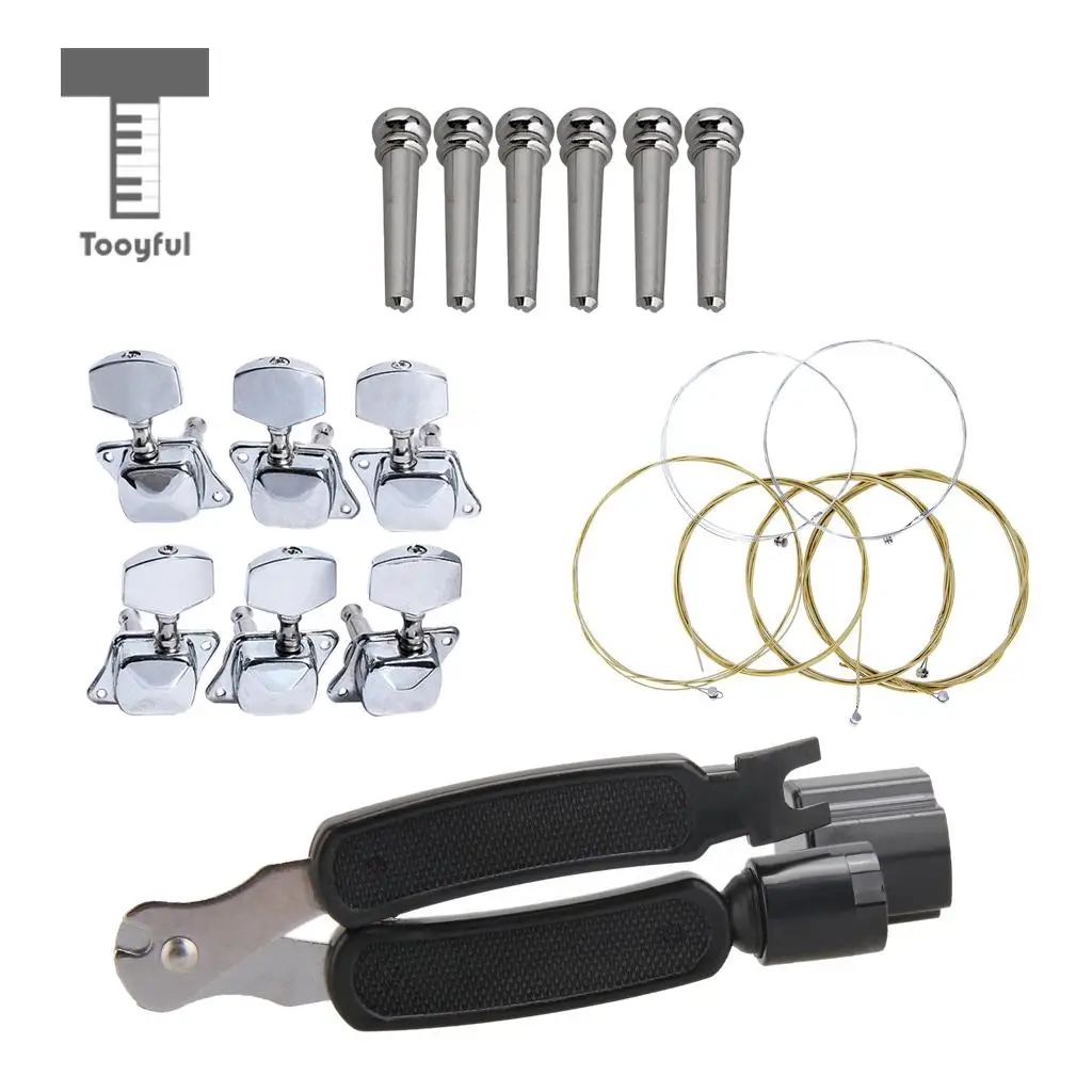 Tooyful Acoustic Guitar Strings+String Winder Cutter Pin Puller +Tuning Keys + Bridge Pins Set Musical Instrument Parts
Tooyful Acoustic Guitar Strings+String Winder Cutter Pin Puller +Tuning Keys + Bridge Pins Set Musical Instrument Parts