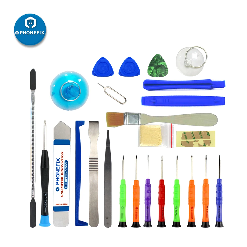 PHONEFIX 25 in 1 Mobile Phone Screen Opening Repair Tools Pry Spudger Blade Torx Screwdriver for iPhone Repair Mobile Repair Kit
PHONEFIX 25 in 1 Mobile Phone Screen Opening Repair Tools Pry Spudger Blade Torx Screwdriver for iPhone Repair Mobile Repair Kit