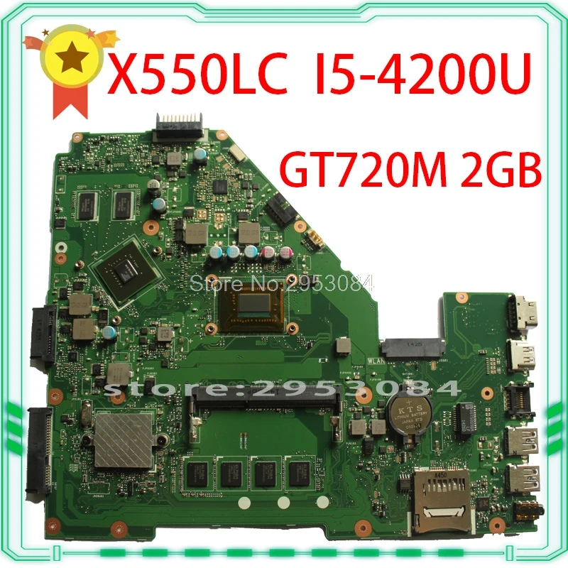 For asus Laptop Motherboard X550LC I5-4200CPU Non-integrated REV2.0 GT720M 2GB Mainboard Fit X550lb A550L Y581L X550L
For asus Laptop Motherboard X550LC I5-4200CPU Non-integrated REV2.0 GT720M 2GB Mainboard Fit X550lb A550L Y581L X550L