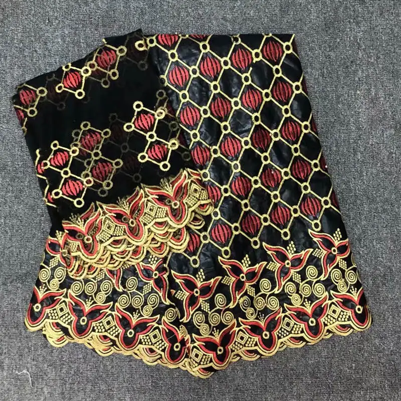 Африканский вышитый жаккард ткань Гвинея Brocade хлопок высокое качество Базен riche