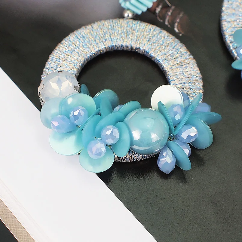 MANILAI Bohemia Circular Statement Drop Earrings For Women Luxury Multicolor Resin Bead Dangle Earrings Wedding Jewelry MANILAI Bohemia Circular Statement Drop Earrings For Women Luxury Multicolor Resin Bead Dangle Earrings Wedding Jewelry